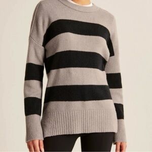 Abercrombie & Fitch Striped Gray and Black Sweater